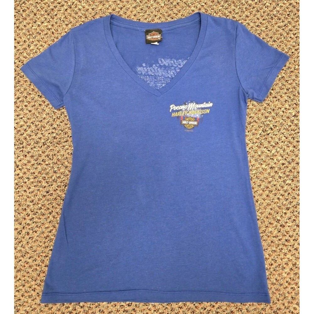 Harley-Davidson Ponono Mountain V-Neck T-Shirt – Blue – Women’s M